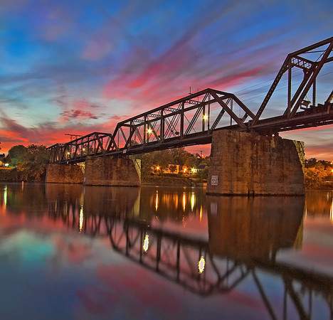 Harmar Train Bridge Sunset